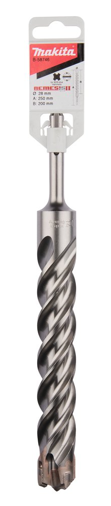 Broca para Sds-plus, Nemesis 2, 28 X 250 Mm Makita B-58746 28X250 Mm Mate perforación fijación - Imagen 3