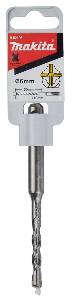 Broca TCT 6 X 50 / 110 Mm, para Sds-plus Makita B-62496 perforación fijación - Imagen 3