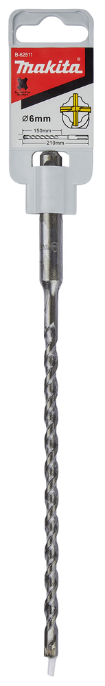 Broca TCT 6 X 150 / 210 Mm, para Sds-plus Makita B-62511 perforación fijación - Imagen 2