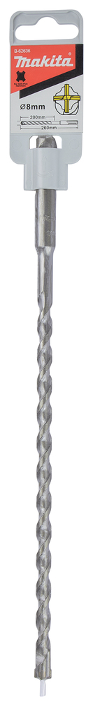 Broca TCT 8 X 200 / 260 Mm, para Sds-plus Makita B-62636 perforación fijación - Imagen 2