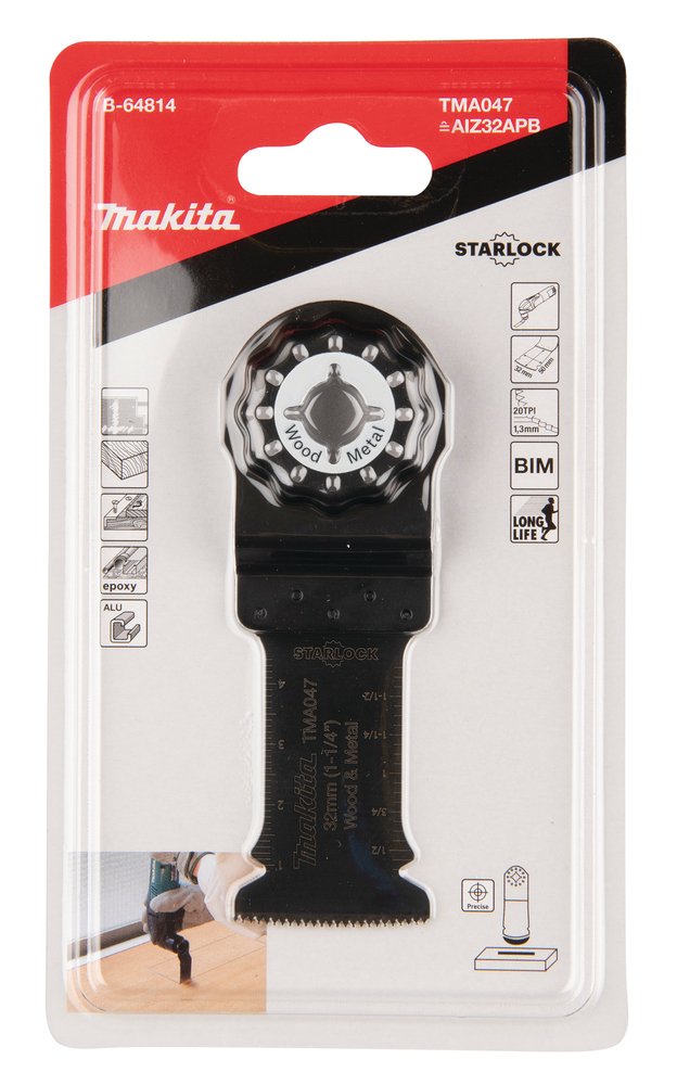 Cuchilla de Inmersión 32 Mm Makita B-64814 Mate multiherramienta aluminio - Imagen 3