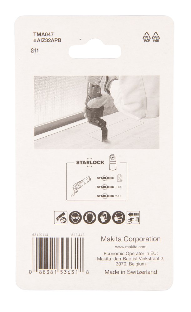 Cuchilla de Inmersión 32 Mm Makita B-64814 Mate multiherramienta aluminio - Imagen 2
