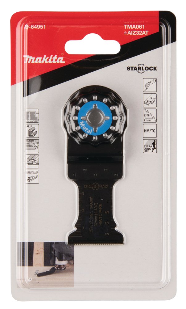 Cuchilla de Inmersión 32 Mm Makita B-64951 40 Mm Inox multiherramienta acero inoxidable · aluminio - Imagen 3