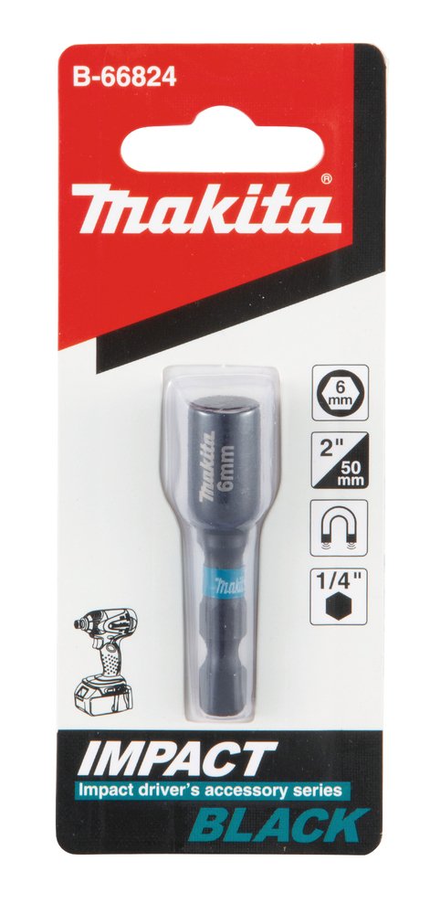 Llave de Vaso Magnética, 1/4", 6 X 50 Mm Makita B-66824 6X50 Mm perforación fijación