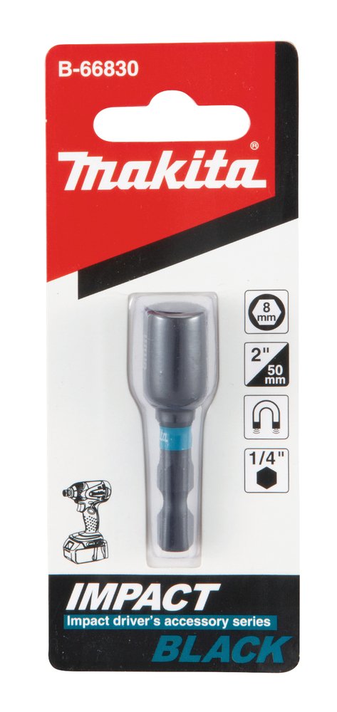 Llave de Vaso Magnética, 1/4", 8 X 50 Mm Makita B-66830 8X50 Mm perforación fijación