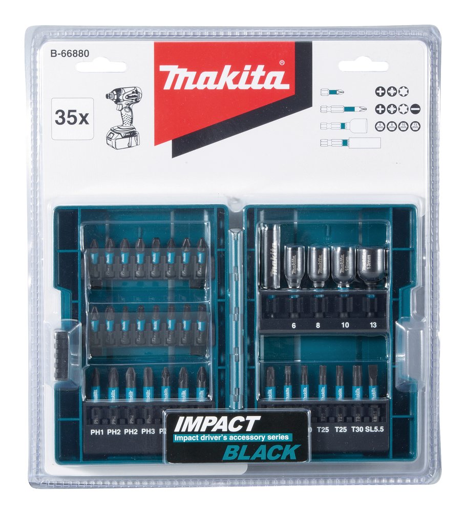 Estuche de Puntas Impact Black, 35 Piezas Makita B-66880 25 Mm 50 Mm perforación fijación - Imagen 3
