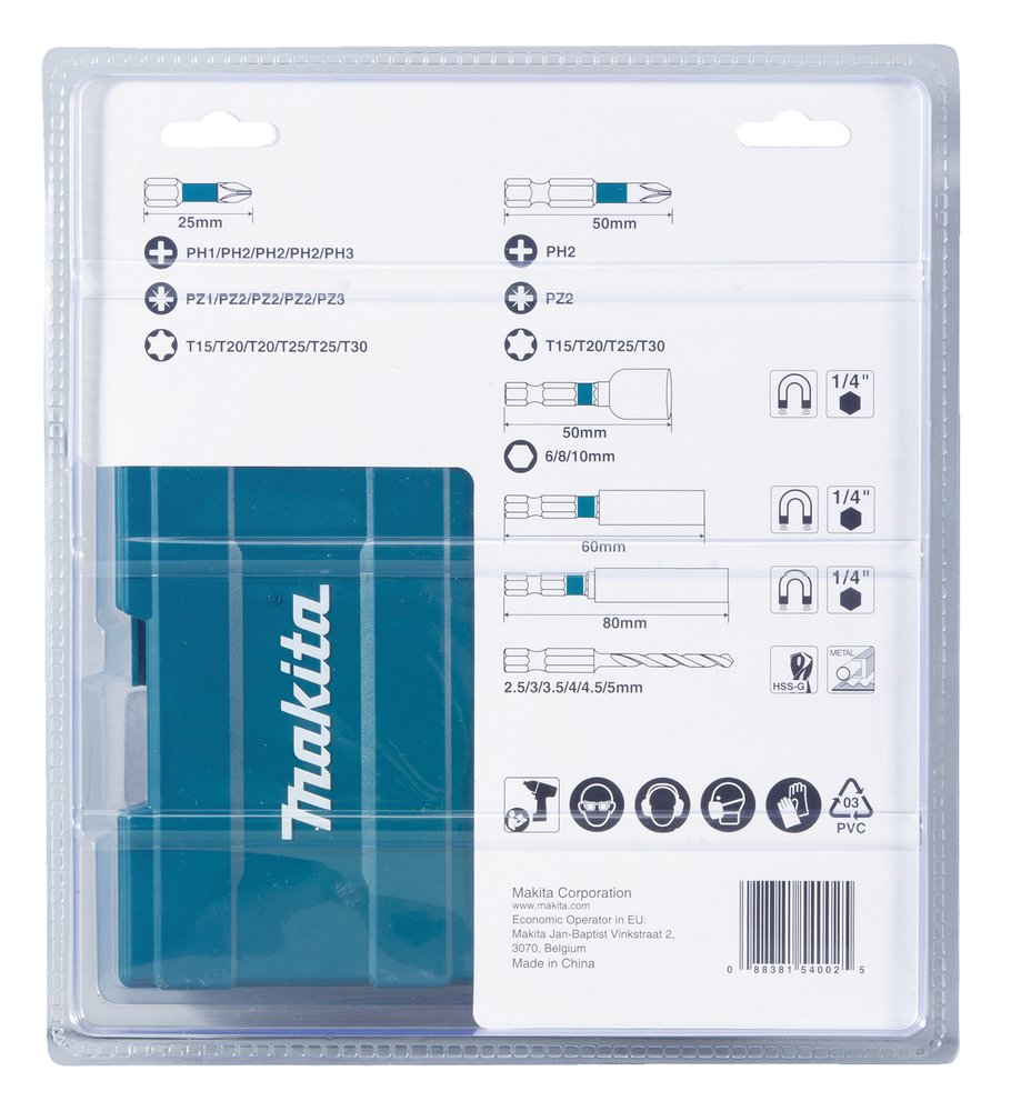 Estuche de Brocas y Puntas Impact Black, 33 Piezas Makita B-66896 5 Mm 25 Mm perforación fijación - Imagen 2