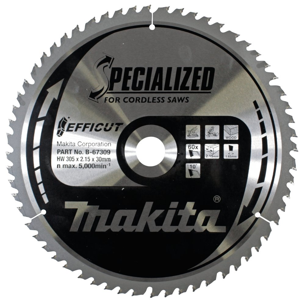 Disco Sierra Circular , Efficut T C T, 305 X 30 Mm, 60 D Makita B-67309 305X30 Mm corte