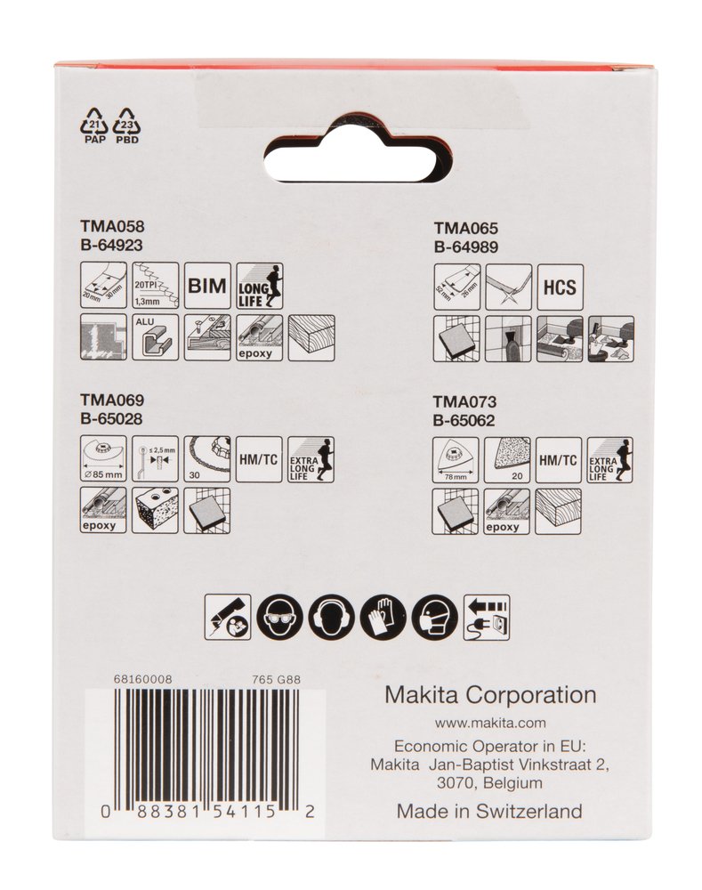 Blade Set Makita B-67496 20 Mm 85 Mm Mate multiherramienta aluminio - Imagen 4