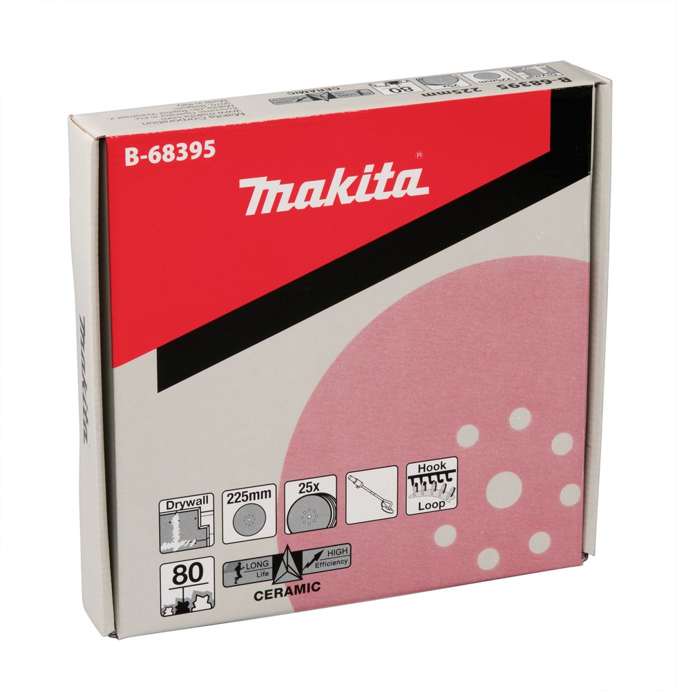 Disco Abrasivo 225 Mm, 80G Makita B-68395 pulido - Imagen 3
