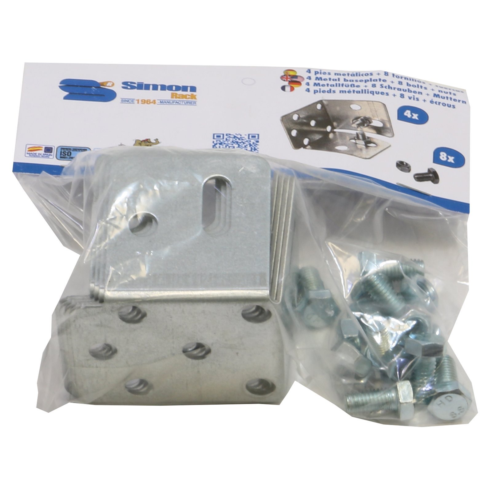 4 UND. PIES METALICOS (ANCLAJE) +8 TOR. BOLSA