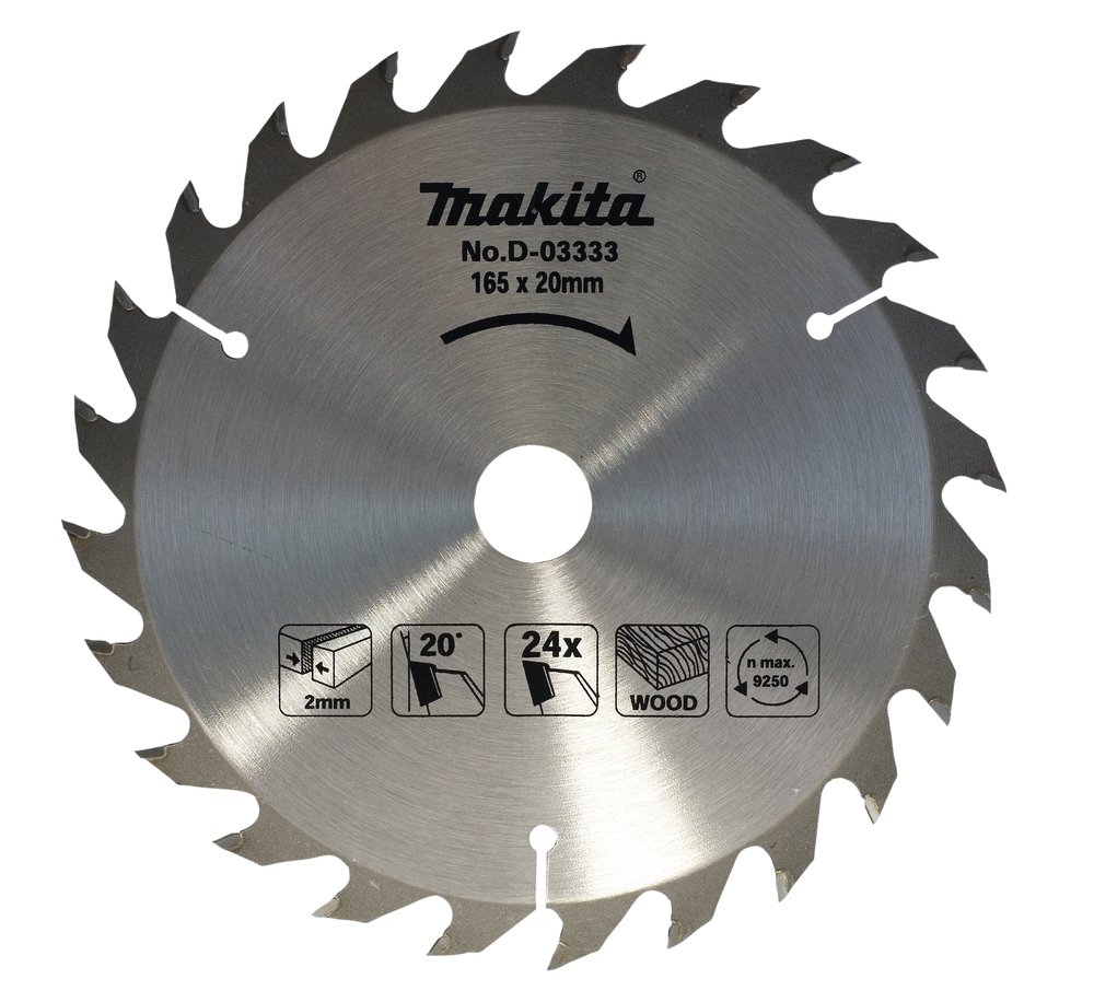 Disco Sierra Circular , Standard T C T, 165 X 20 Mm, 24 D Makita D-03333 165X20 Mm corte