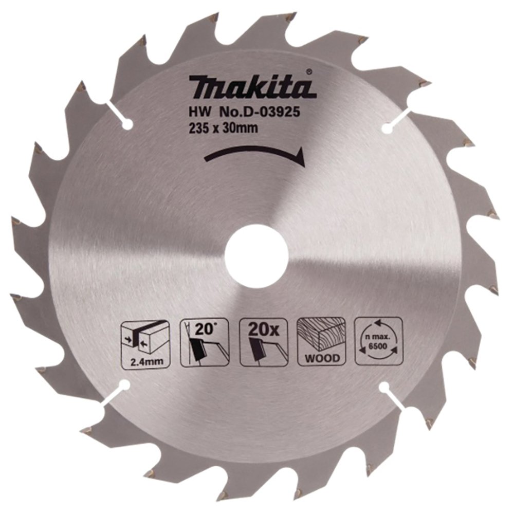 Disco Sierra Circular , Standard T C T, 235 X 30 Mm, 20 D Makita D-03925 235X30 Mm corte