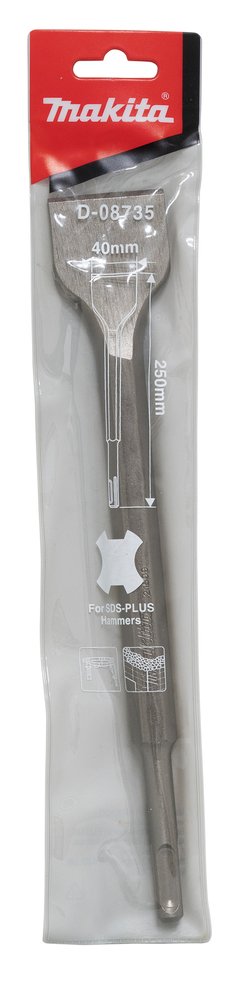 Espátula para Sds-plus, 40 X 250 Mm Makita D-08735 40X250 Mm Mate perforación fijación - Imagen 3