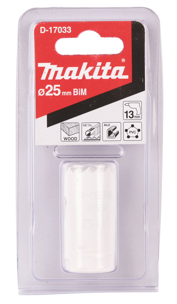 Broca de Corona Bim 25 Mm Makita D-17033 Inox perforación fijación acero inoxidable · aluminio - Imagen 2