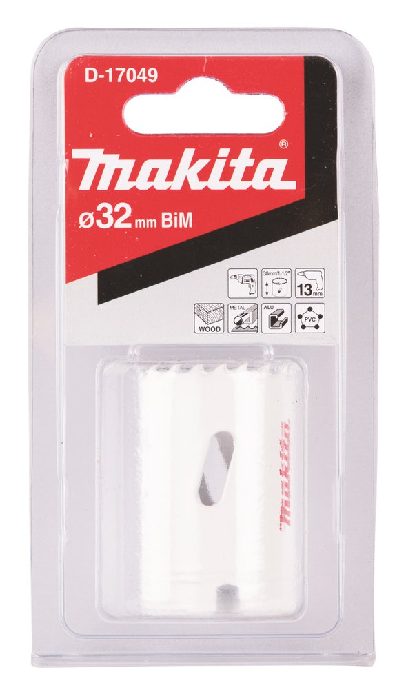 Broca de Corona Bim 32 Mm Makita D-17049 Inox perforación fijación acero inoxidable · aluminio - Imagen 2