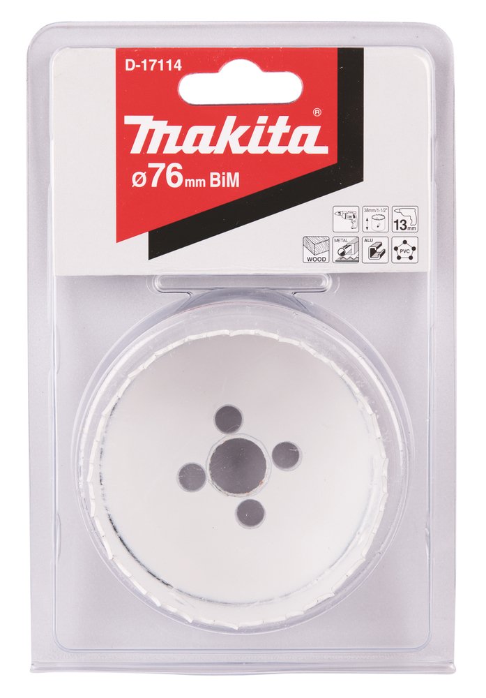 Broca de Corona Bim 76 Mm Makita D-17114 Inox perforación fijación acero inoxidable · aluminio - Imagen 2