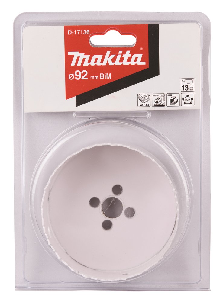 Broca de Corona Bim 92 Mm Makita D-17136 Inox perforación fijación acero inoxidable · aluminio - Imagen 2