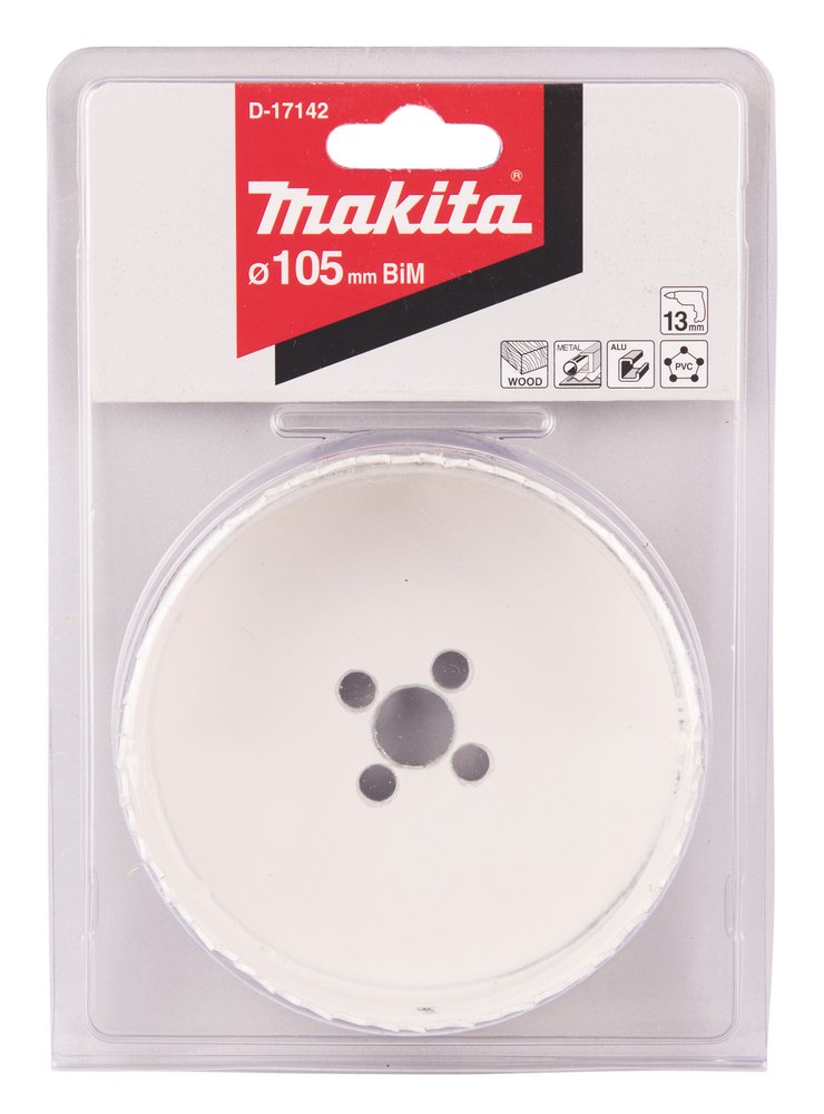 Broca de Corona Bim 105 Mm Makita D-17142 Inox perforación fijación acero inoxidable · aluminio - Imagen 2