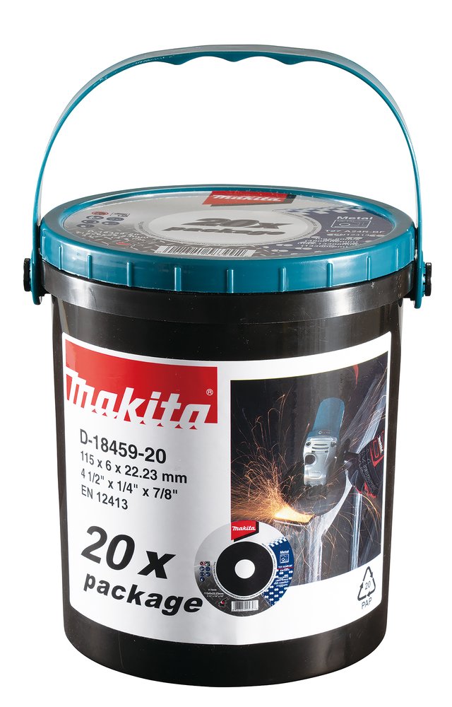 Discos de Desbarbe METAL 115X6,0X22,23 Mm A24R Makita D-18459-20 115X6,0X22,23 MM trabajo - Imagen 4