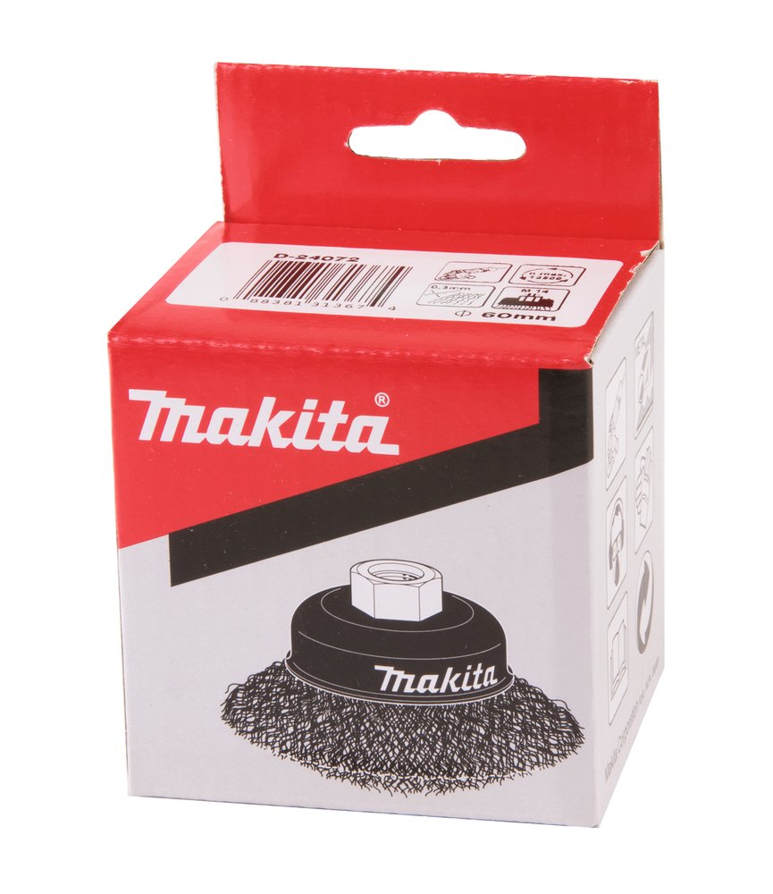 Grata Cónica Ondulada 60 Mm, 0,3 Mm, M14 Makita D-24072 trabajo metal rosca M14 - Imagen 2