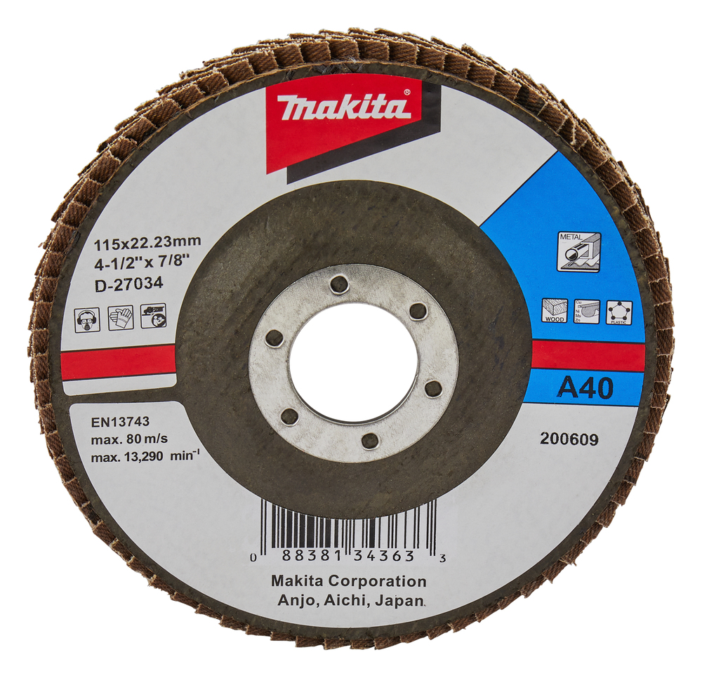 Disco de Láminas 115 Mm Makita D-27034 115 MM 23X115 MM trabajo metal
