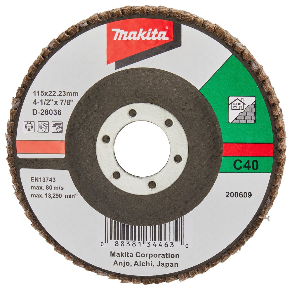 Disco de Láminas 115 Mm Makita D-28036 115 MM 23X115 MM trabajo metal