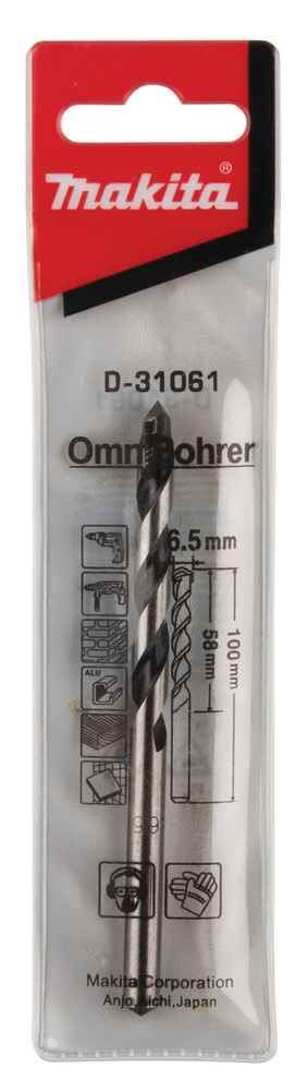 T CT Broca Omnibohrer 6,5 X 100 Mm Makita D-31061 5X100 Mm Azul perforación fijación aluminio - Imagen 3