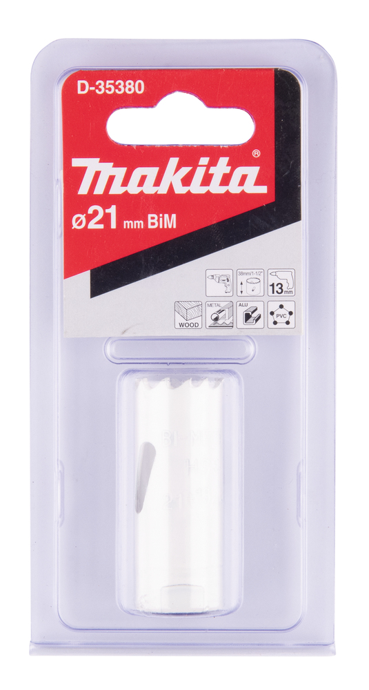 Broca de Corona Bim 21 Mm Makita D-35380 Inox perforación fijación acero inoxidable · aluminio - Imagen 3