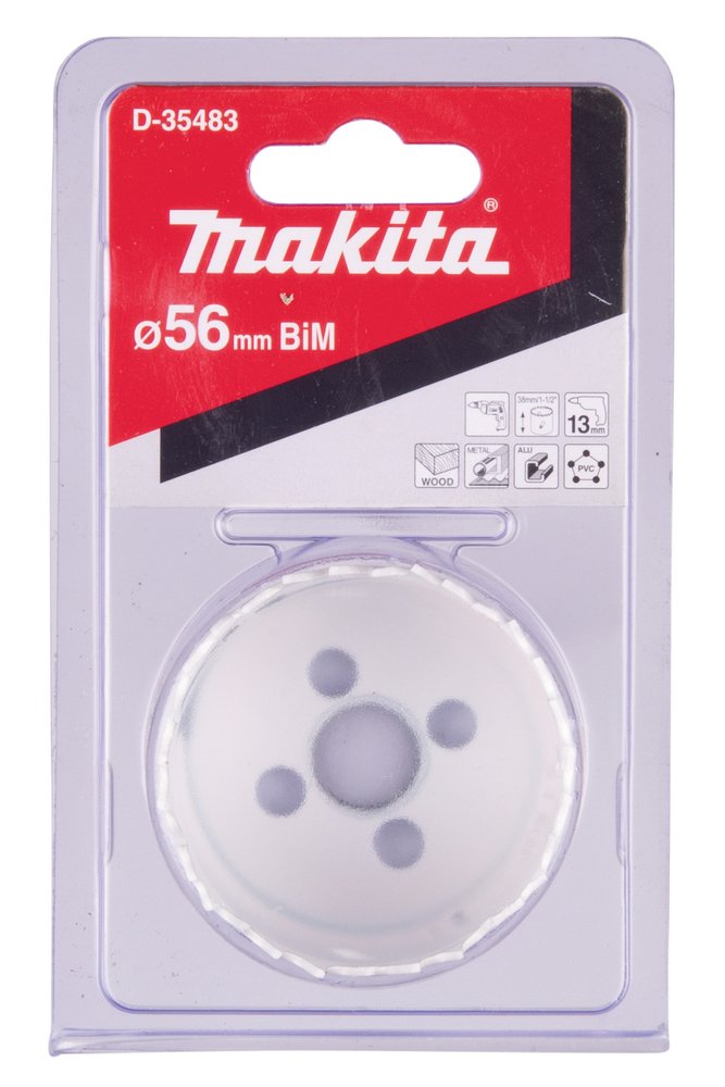 Broca de Corona Bim 56 Mm Makita D-35483 Inox perforación fijación acero inoxidable · aluminio - Imagen 3
