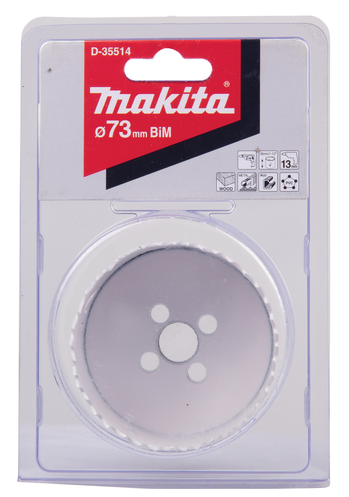 Broca de Corona Bim 73 Mm Makita D-35514 Inox perforación fijación acero inoxidable · aluminio - Imagen 3