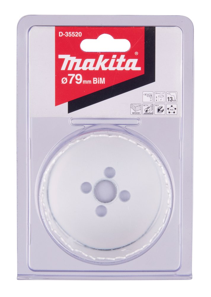 Broca de Corona Bim 79 Mm Makita D-35520 Inox perforación fijación acero inoxidable · aluminio - Imagen 3