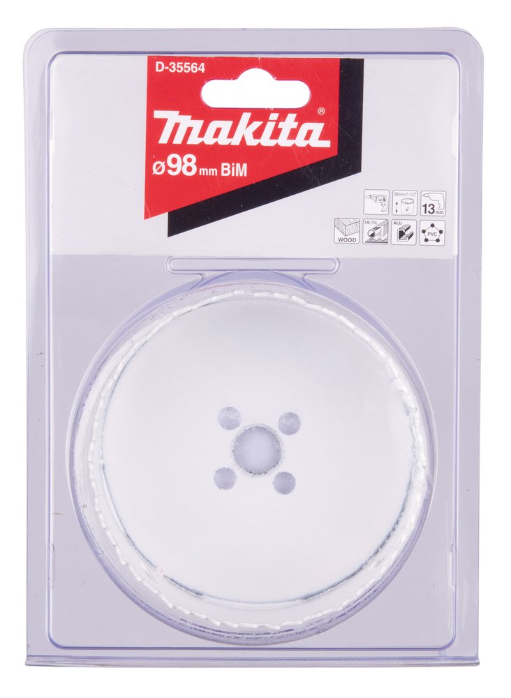 Broca de Corona Bim 98 Mm Makita D-35564 Inox perforación fijación acero inoxidable · aluminio - Imagen 3