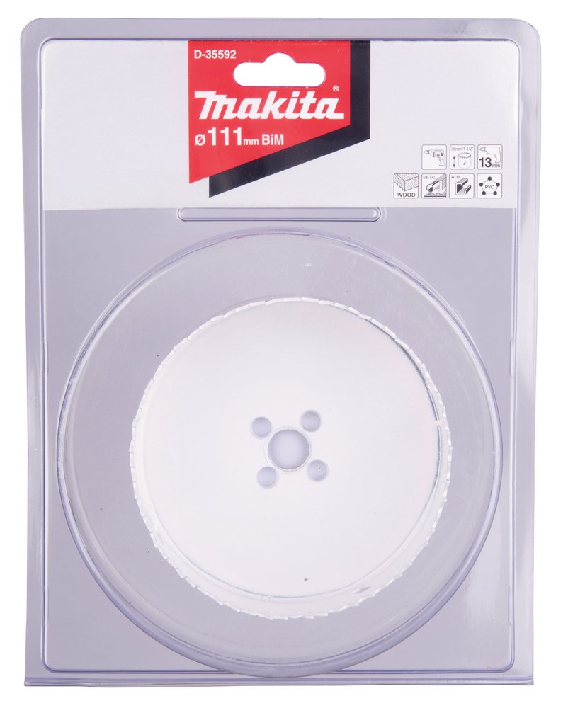 Broca de Corona Bim 111 Mm Makita D-35592 Inox perforación fijación acero inoxidable · aluminio - Imagen 3