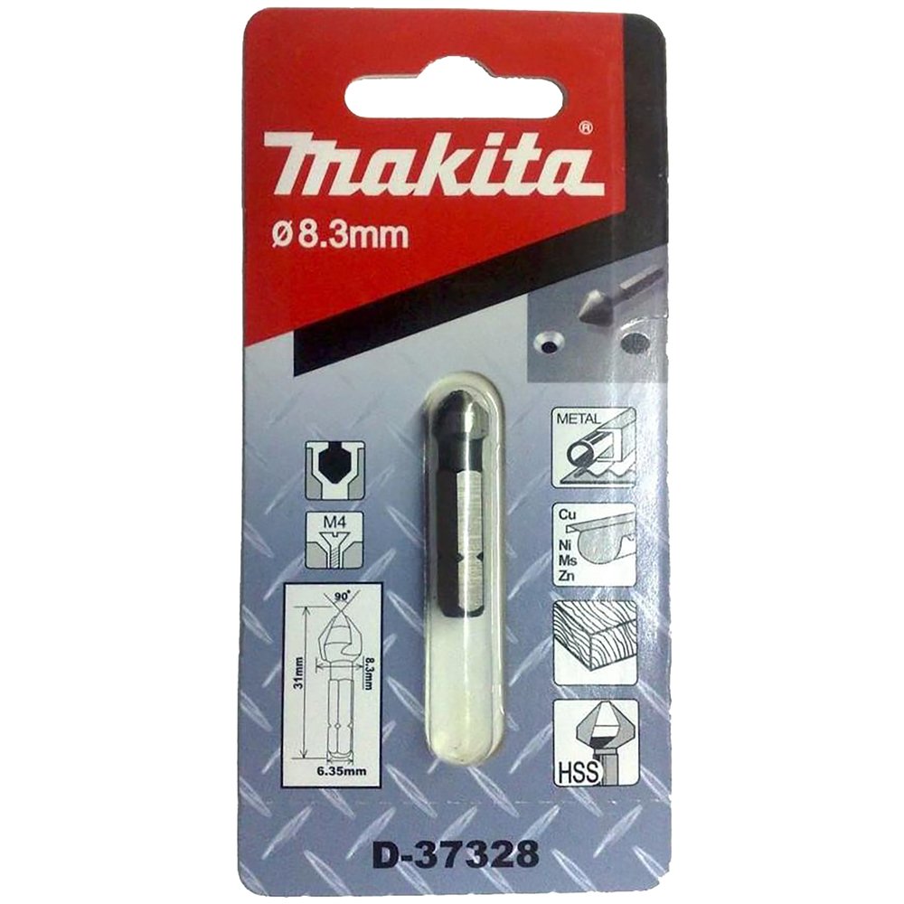 Avellanador de Acero 90°, Hss, 8,3 Mm Makita D-37328 perforación fijación