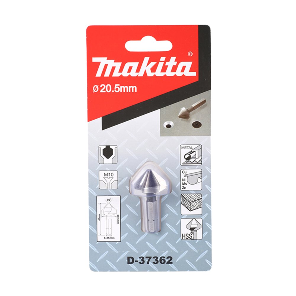 Avellanador de Acero 90°, Hss, 16,5 Mm Makita D-37356 perforación fijación