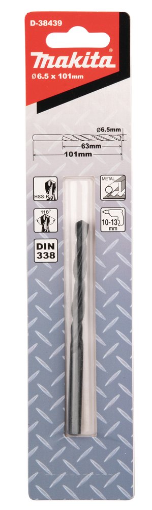 Broca para Metal, Hss-r, 6,5 X 63 / 101 Mm, 1 Ud Makita D-38439 perforación fijación - Imagen 2