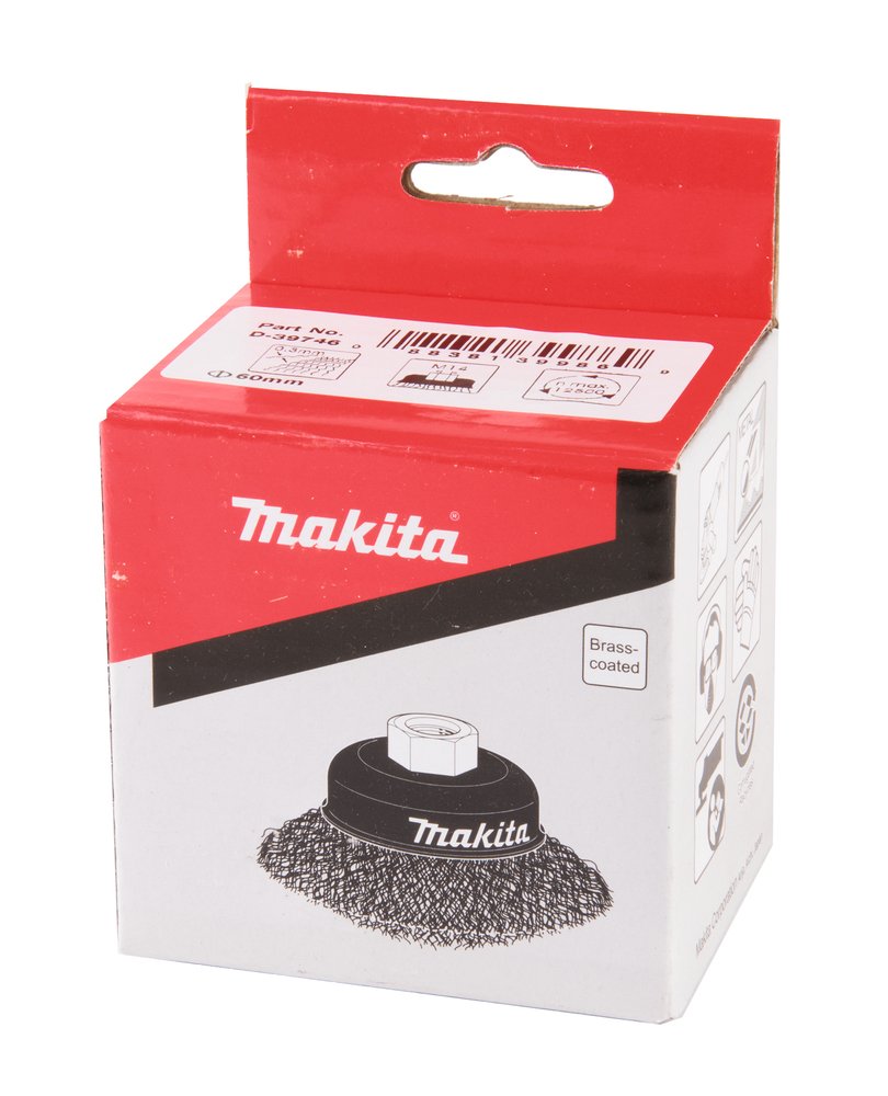 Grata Cónica Ondulada de Acero Latonado 60 Mm, 0,3 Mm, M14 Makita D-39746 trabajo metal latón · rosca M14 - Imagen 2