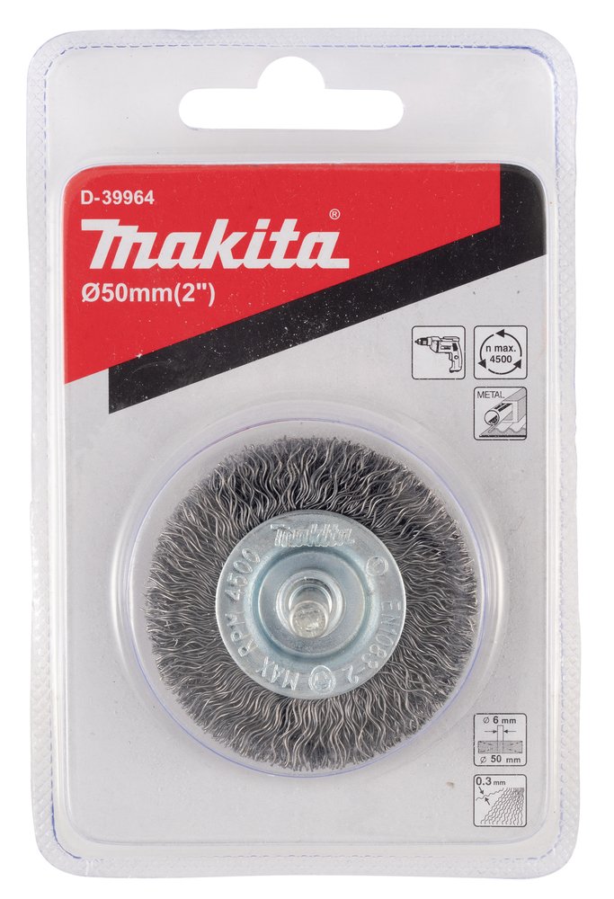 Cepillo Oblicuo de Alambre Ondulado 50 Mm Makita D-39964 3 Mm trabajo metal - Imagen 3