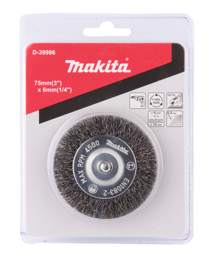 Cepillo Oblicuo de Alambre Ondulado 75 Mm Makita D-39986 3 Mm trabajo metal - Imagen 2
