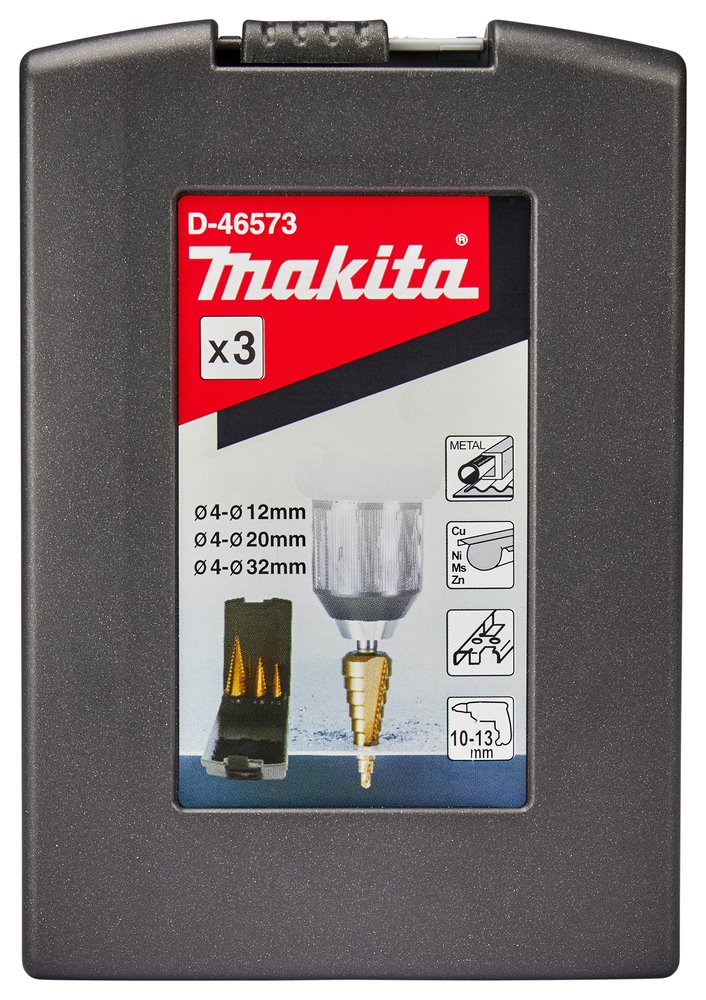 Estuche de Brocas Escalonadas Tin Makita D-46573 32 Mm 102 Mm perforación fijación - Imagen 2