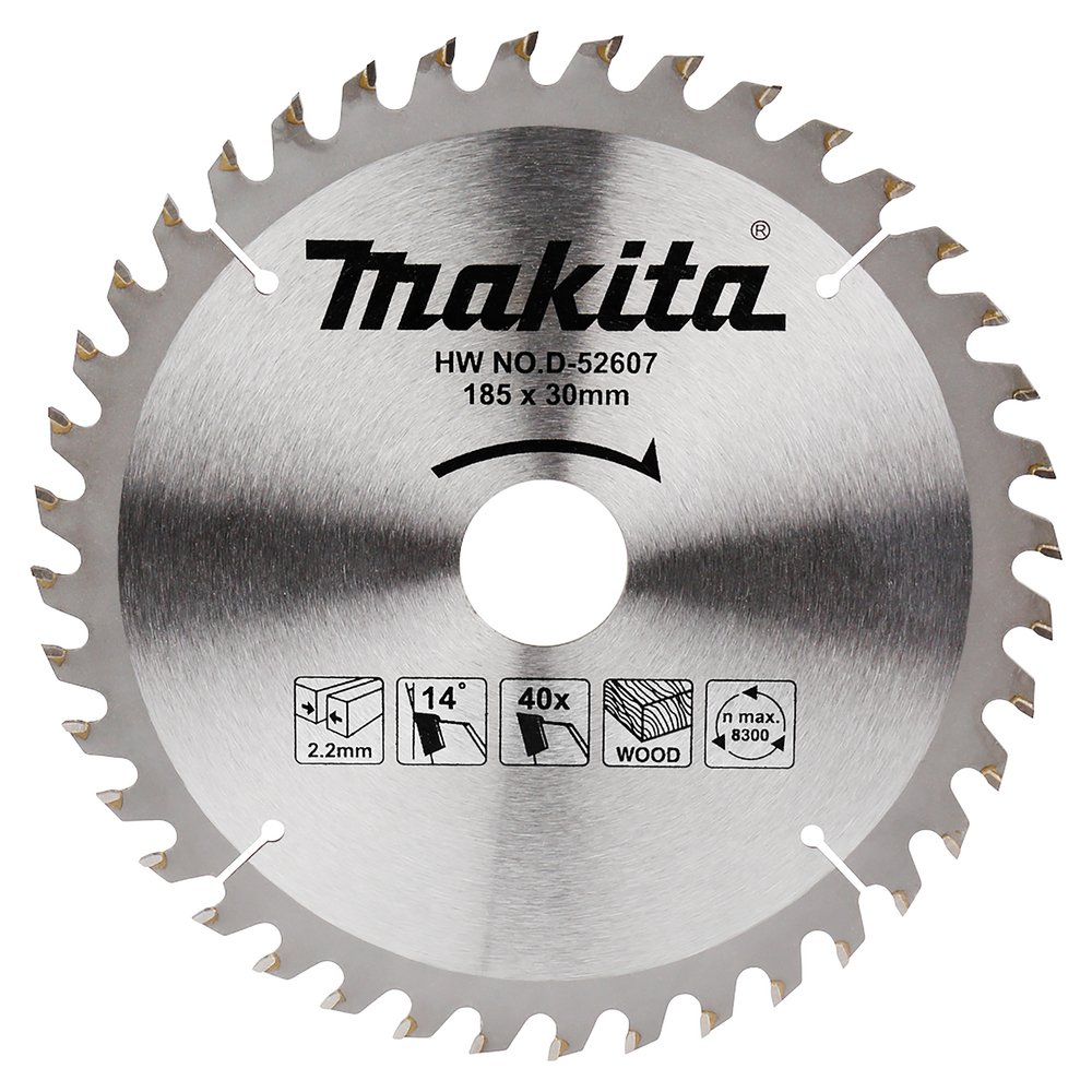 Disco Sierra Circular , Standard T C T 185 X 30 Mm, 40 D Makita D-52607 185X30 Mm corte