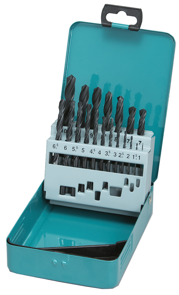 Set de Brocas de Metal 1 - 10 Mm, Hss-r, 19 Piezas Makita D-54081 Negro perforación fijación