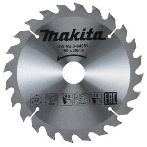 Disco Sierra Circular , Standard T C T 190 X 30 Mm, 24 D Makita D-64951 190X30 Mm corte