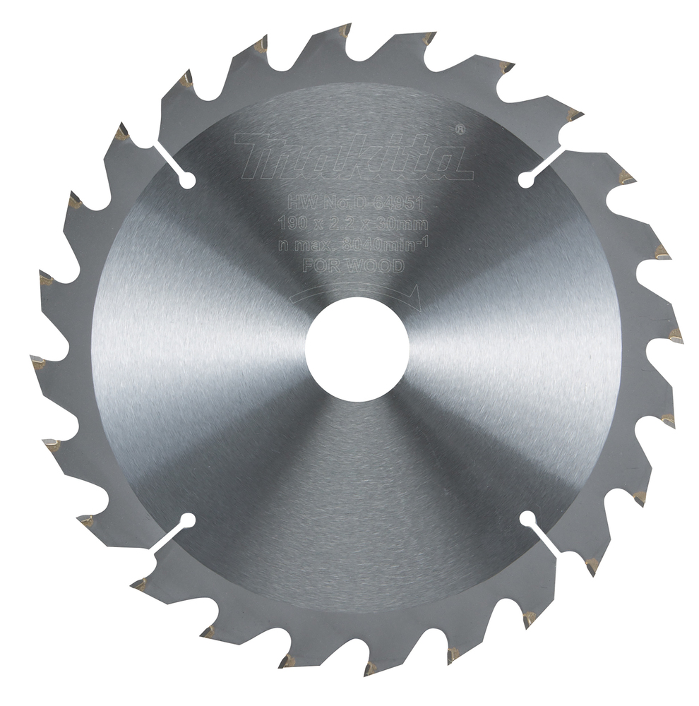 Disco Sierra Circular , Standard T C T 190 X 30 Mm, 24 D Makita D-64951 190X30 Mm corte - Imagen 2
