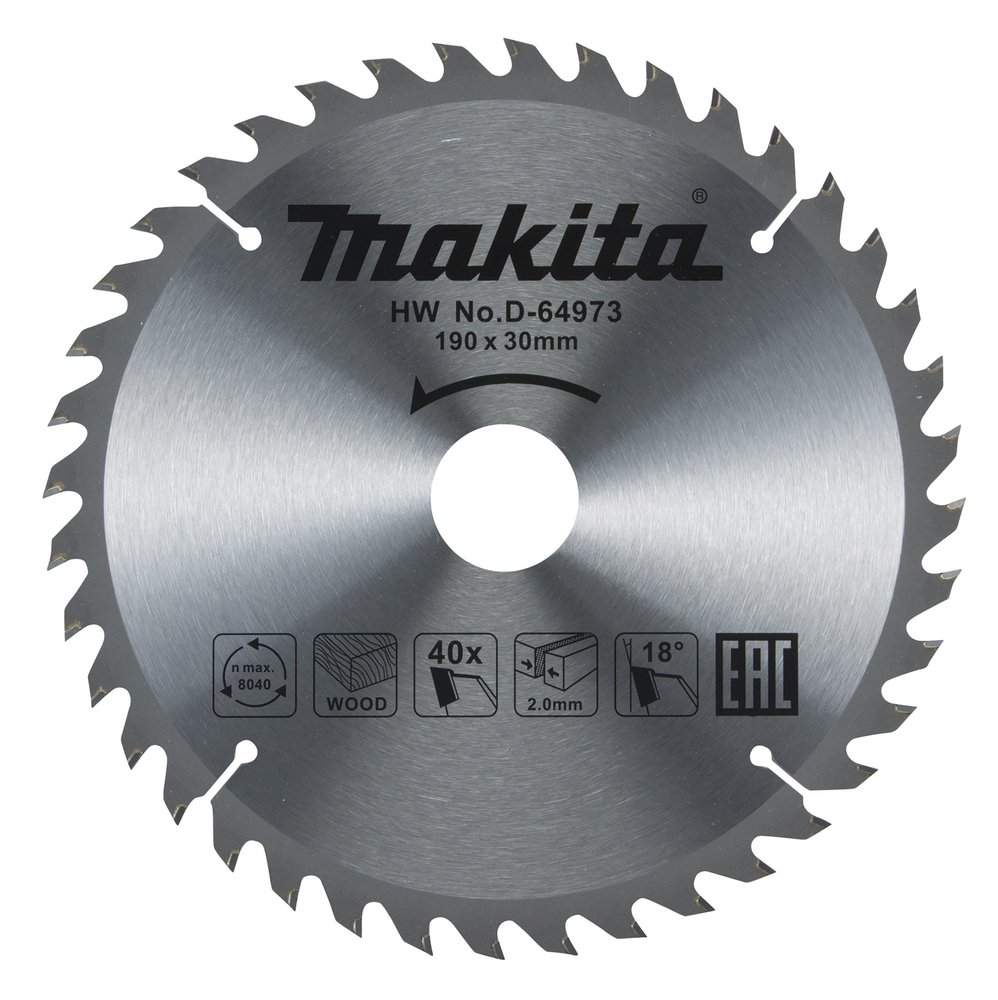 Disco Sierra Circular , Standard T C T 190 X 30 Mm, 24 D Makita D-64973 190X30 Mm corte