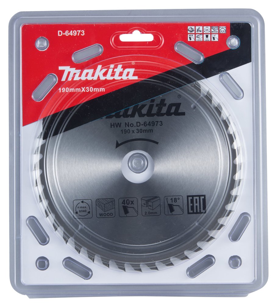Disco Sierra Circular , Standard T C T 190 X 30 Mm, 24 D Makita D-64973 190X30 Mm corte - Imagen 2