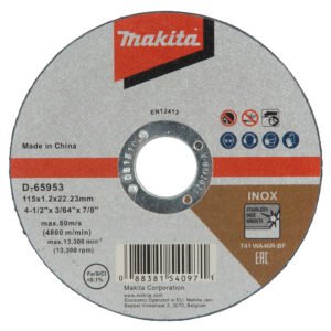 Disco de Corte 115 X 1,0 X 22,23 Mm, WA46R, 10 Piezas Makita D-65953-10 115X1 Inox trabajo metal acero inoxidable