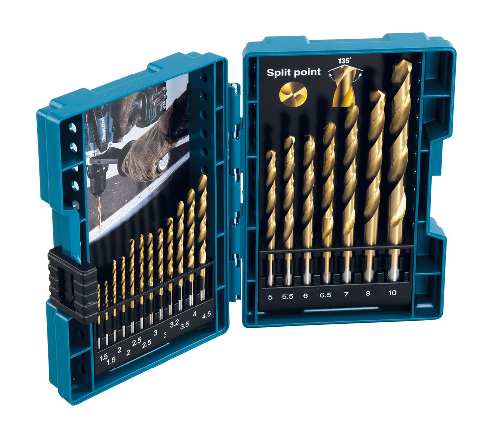 Set de Brocas de Metal , Hss-tin, 19 Piezas Makita D-67527 10 Mm perforación fijación