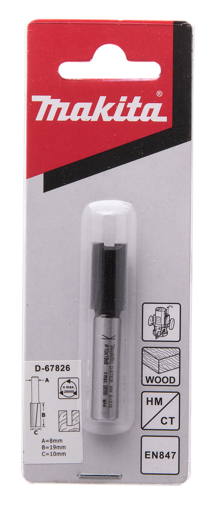 Fresa Recta 2 Filos, 10 Mm Makita D-67826 fresadora - Imagen 4